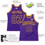 Custom Purple Gold Basketball Jersey Authentic Throwback Style 9538 Custom Purple Purple-Gold Authentic Throwback Basketball