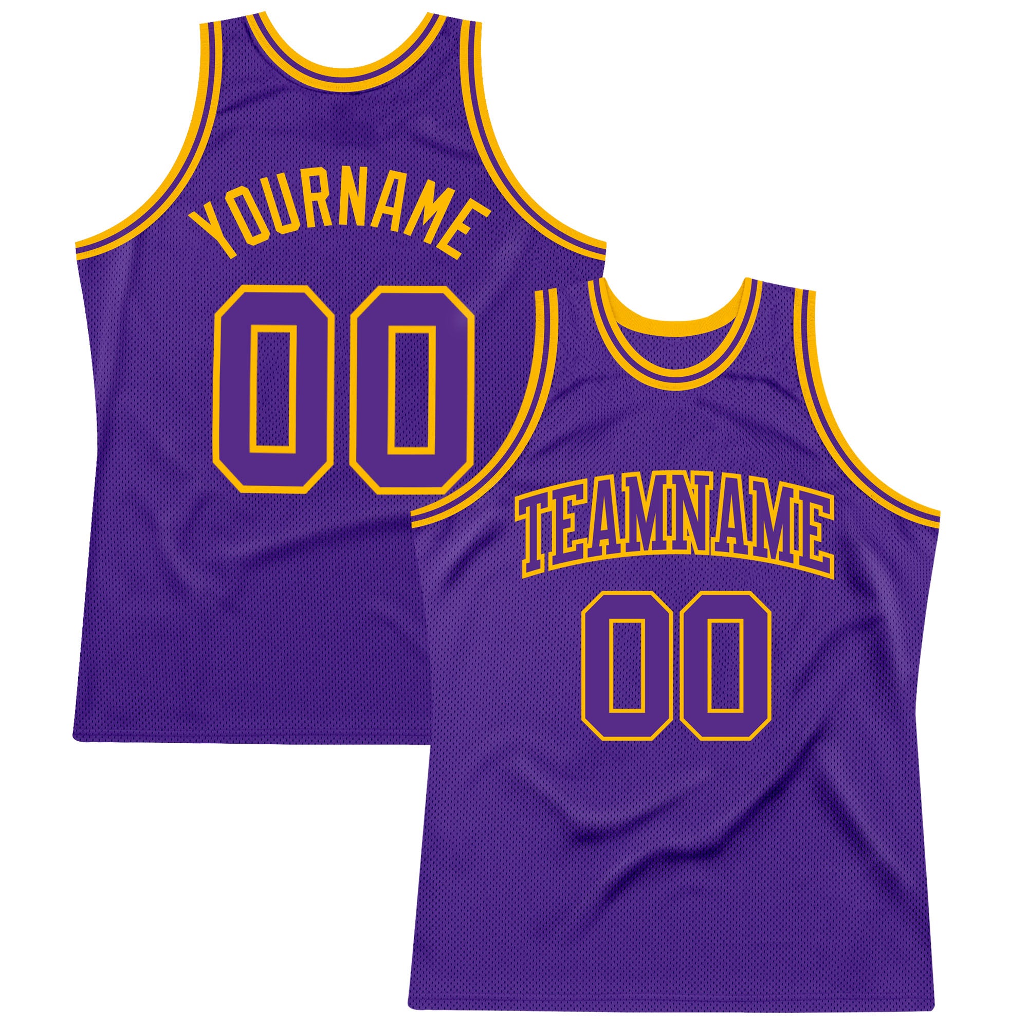 Custom Purple Gold Basketball Jersey Authentic Throwback Style 9538 Custom Purple Purple-Gold Authentic Throwback Basketball