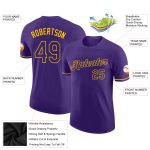 Custom Purple Gold Performance T-Shirt for Men and Women - Breathable Athletic Wear Custom Purple Purple-Gold Performance