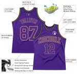Custom Purple Old Gold Black Basketball Jersey - Authentic Throwback Style Custom Purple Purple Old Gold-Black Authentic