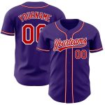 Custom Purple Red White Baseball Jersey - Authentic Style 2724 Custom Purple Red-White Authentic Baseball Jersey Style 2724