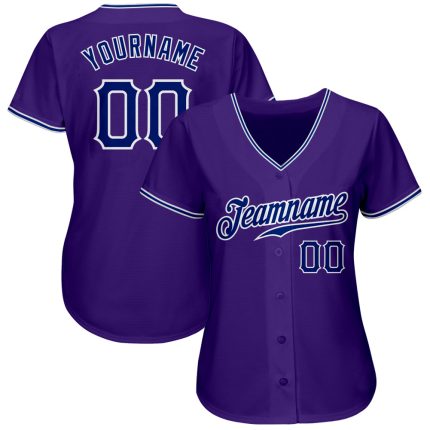 Authentic Custom Purple Royal-White Baseball Jersey for Fans and Players Custom Purple Royal-White Authentic Baseball Jersey