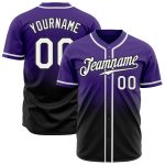 Custom Purple Black White Fade Baseball Jersey - Authentic Fashion Apparel Custom Purple White-Black Authentic Fade Fashion