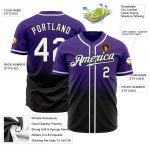 Custom Purple Black White Fade Baseball Jersey - Authentic Fashion Apparel Custom Purple White-Black Authentic Fade Fashion