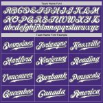 Custom Baseball Jersey Authentic Purple White Black Gray Style 8265 Custom Purple White Black-Gray Authentic Baseball Jersey