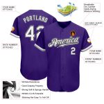 Custom Purple Black Gray Baseball Jersey - Authentic Design for Fans Custom Purple White Black-Gray Authentic Baseball Jersey