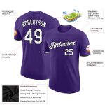 Custom Purple Black White Performance T-Shirt Breathable Athletic Tee Style 5081 Custom Purple White-Black Performance T-Shirt