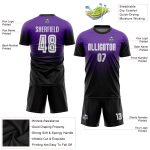 Custom Purple White Black Soccer Jersey - Fade Fashion Sublimation Uniform Custom Purple White-Black Sublimation Fade Fashion