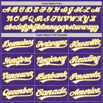 Custom Authentic Baseball Jersey - Purple White Gold Design Custom Purple White-Gold Authentic Baseball Jersey