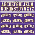 Custom Basketball Jersey - Authentic Purple White Gold Throwback Design Custom Purple White-Gold Authentic Throwback Basketball