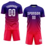 Custom Purple White Hot Pink Soccer Uniform Jersey Sublimation Design Custom Purple White-Hot Pink Sublimation Soccer Uniform
