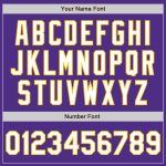 Custom Varsity Letterman Jacket in Purple, White, Light Blue, and Gold - Full-Snap Fashion Style Custom Purple White Light