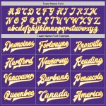 Custom Varsity Letterman Jacket in Purple, White, Light Blue, and Gold - Full-Snap Fashion Style Custom Purple White Light