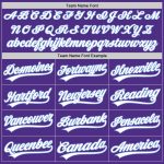 Custom Softball Jersey Two-Button Unisex in Purple & Light Blue - Soft Fabric Custom Purple White-Light Blue Two-Button Unisex