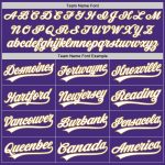 Custom Purple White Gold Baseball Jersey - Authentic Team Sports Apparel Custom Purple White-Old Gold Authentic Baseball