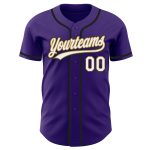 Custom Purple White Gold Black Authentic Baseball Jersey for Men Custom Purple White Old Gold-Black Authentic Baseball Jersey