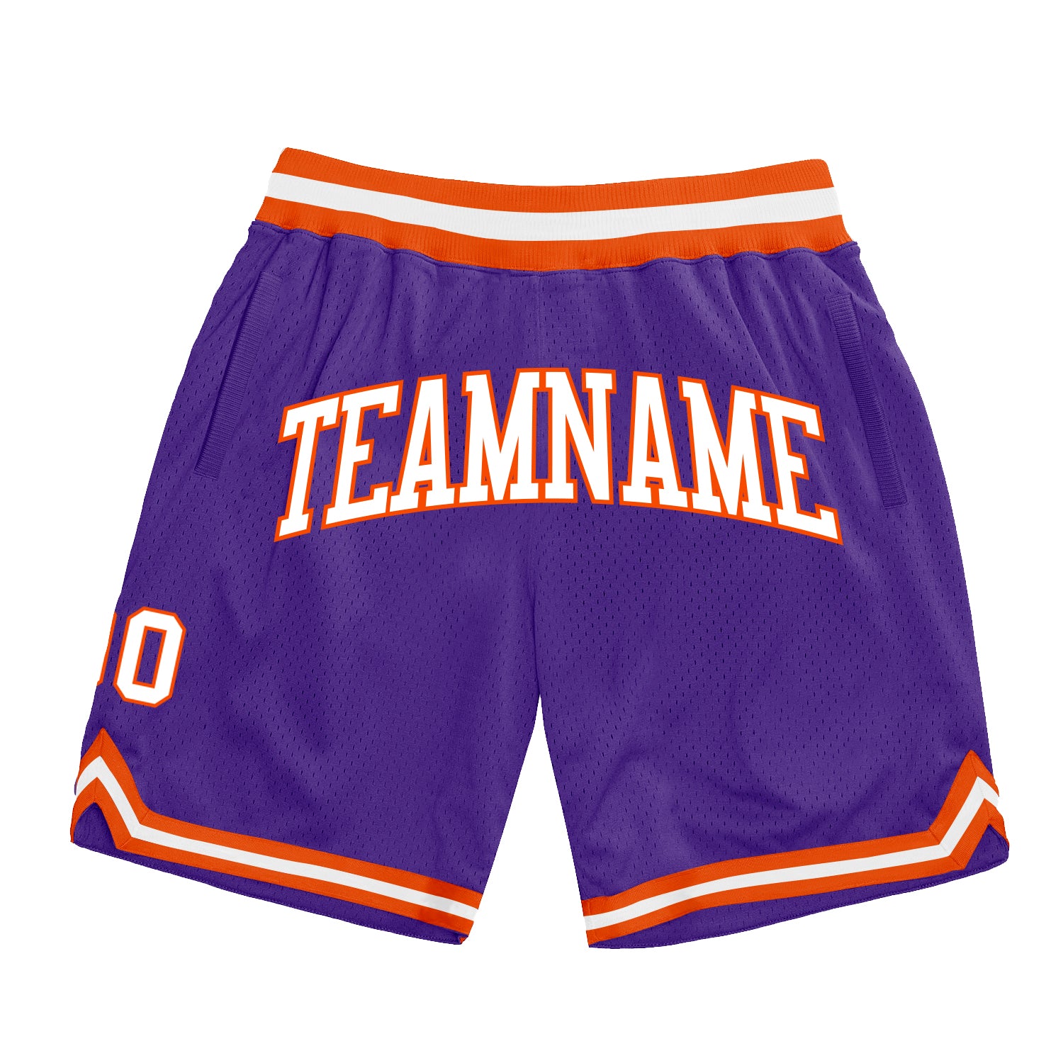 Custom Purple White Orange Basketball Shorts | Authentic Throwback Style Custom Purple White-Orange Authentic Throwback Basketball