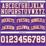 Custom Purple White Orange Basketball Shorts | Authentic Throwback Style Custom Purple White-Orange Authentic Throwback Basketball