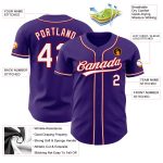 Custom Purple White Red Baseball Jersey - Authentic Personalized Design Custom Purple White-Red Authentic Baseball Jersey