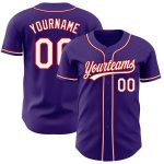 Custom Purple White Red Baseball Jersey - Authentic Personalized Design Custom Purple White-Red Authentic Baseball Jersey