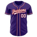 Custom Purple White Red Baseball Jersey - Authentic Personalized Design Custom Purple White-Red Authentic Baseball Jersey