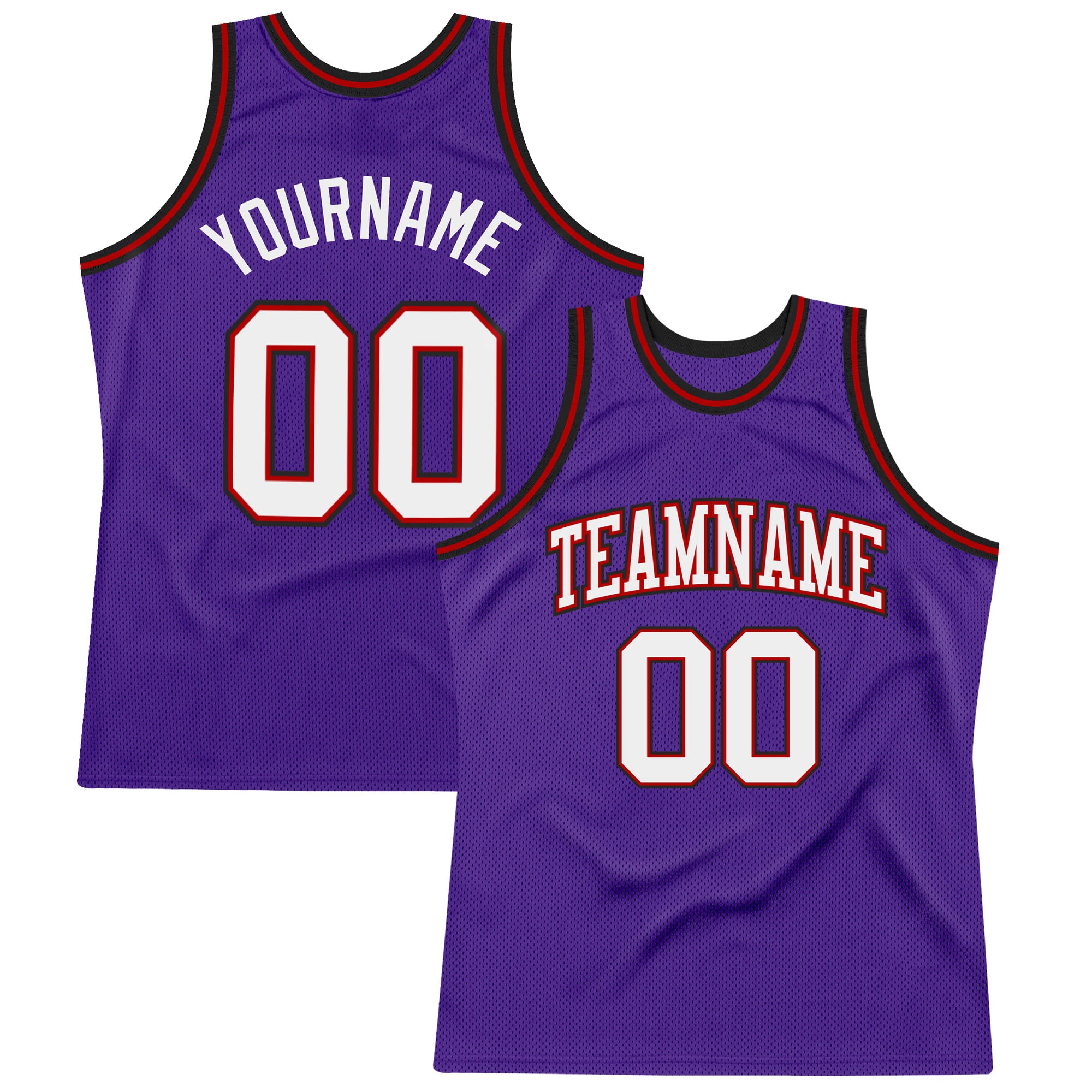 Custom Purple White Red-Black Authentic Throwback Basketball Jersey Authentic Custom Purple White Red Black Basketball Jersey - Throwback Style Custom Purple White Red-Black Authentic Throwback