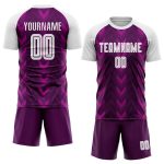 Custom Purple White Soccer Jersey - Sublimation Uniform for Teams Custom Purple White Sublimation Soccer Uniform Jersey