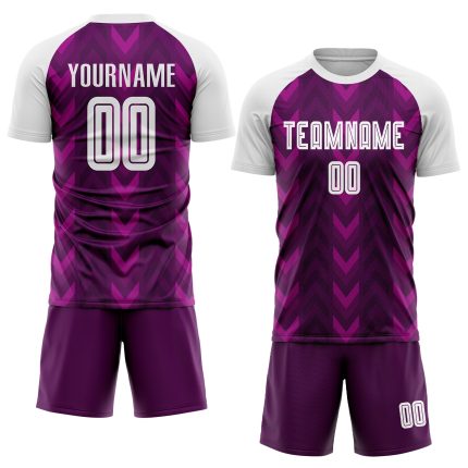 Custom Purple White Soccer Jersey - Sublimation Uniform for Teams Custom Purple White Sublimation Soccer Uniform Jersey