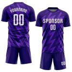 Custom Purple White Soccer Uniform Jersey - Sublimation Style 2827 Custom Purple White Sublimation Soccer Uniform Jersey