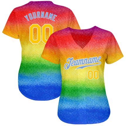 Pride Month Rainbow Jersey Love Is Love LGBT Baseball Jersey Authentic Style 7819 Custom Rainbow For Pride Month Love Is