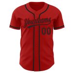 Custom Authentic Baseball Jersey - Red and Black Design for Personalized Style Custom Red Black Authentic Baseball Jersey