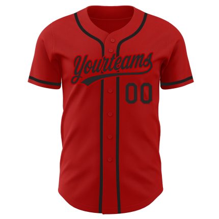 Custom Authentic Baseball Jersey - Red and Black Design for Personalized Style Custom Red Black Authentic Baseball Jersey