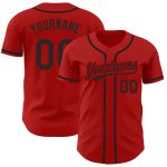 Custom Authentic Baseball Jersey - Red and Black Design for Personalized Style Custom Red Black Authentic Baseball Jersey