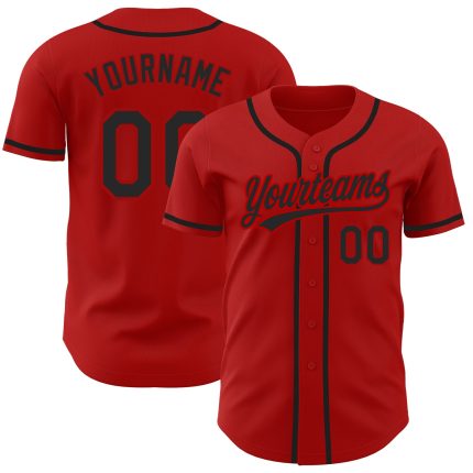 Custom Authentic Baseball Jersey - Red and Black Design for Personalized Style Custom Red Black Authentic Baseball Jersey