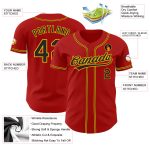 Custom Personalized Red Black Gold Baseball Jersey Authentic Design Custom Red Black-Gold Authentic Baseball Jersey