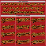 Custom Personalized Red Black Gold Baseball Jersey Authentic Design Custom Red Black-Gold Authentic Baseball Jersey