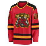 Custom Red Black Gold Hockey Jersey - Personalized Team Apparel for Fans Custom Red Black-Gold Hockey Jersey