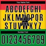 Ghanaian Flag Soccer Jersey Custom Design in Red Black Gold and Kelly Green Custom Red Black Gold-Kelly Green Sublimation