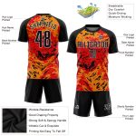 Custom Soccer Uniform Jersey - Red Black Gold Sublimation Design for Players Custom Red Black-Gold Sublimation Soccer Uniform