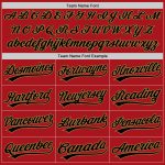 Custom Red and Black Authentic Baseball Jersey - Old Gold Design Custom Red Black-Old Gold Authentic Baseball Jersey