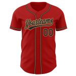 Custom Baseball Jersey Red Black Gold - Authentic Style 3162 Custom Red Black-Old Gold Authentic Baseball Jersey Style 3162