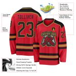 Custom Red Black Old Gold Hockey Jersey Personalized Team Apparel Custom Red Black-Old Gold Hockey Jersey