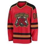 Custom Red Black Old Gold Hockey Jersey Personalized Team Apparel Custom Red Black-Old Gold Hockey Jersey