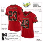 Custom Red Black Gold Mesh Football Jersey - Authentic Throwback Style Custom Red Black-Old Gold Mesh Authentic Throwback