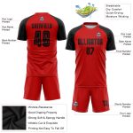 Red Black Custom Soccer Jersey - Sublimation Uniform for Teams and Players Custom Red Black Sublimation Soccer Uniform Jersey