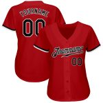 Custom Authentic Baseball Jersey Red Black White Style 5990 Custom Red Black-White Authentic Baseball Jersey Style 5990
