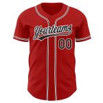 Custom Authentic Baseball Jersey in Red, Black and White Colors Custom Red Black-White Authentic Baseball Jersey