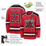 Personalized Red and Black Hockey Jersey - Custom Team Apparel Custom Red Black-White Hockey Jersey