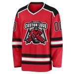 Personalized Red and Black Hockey Jersey - Custom Team Apparel Custom Red Black-White Hockey Jersey