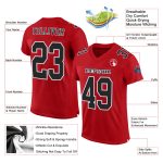 Custom Red Black White Football Jersey - Authentic Mesh Sports Apparel Custom Red Black-White Mesh Authentic Football Jersey